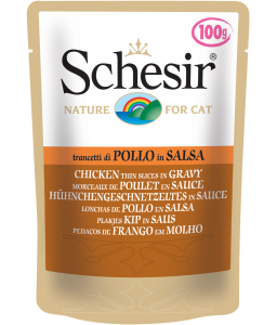 Schesir Cat Wet Food-Chicken Thin Slices In Gravy 100g