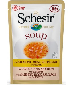 Schesir Cat Wet Soup-With Wild Pink Salmon And Carrots