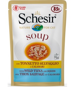 Schesir Cat Wet Soup-With Wild Tuna And Squid