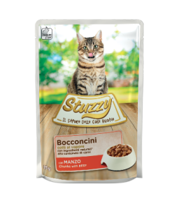 Stuzzy Cat Chunks With Beef 85g (Min Order 85g – 24pcs)